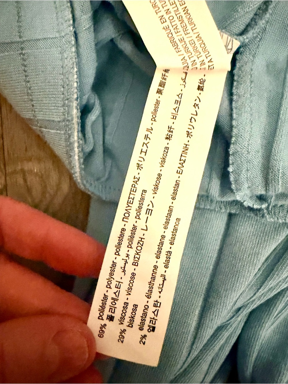 Stradivarius Pale Blue Ribbed Lounge Pants with Drawstring - Picture 8 of 8